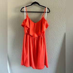 Bisou Bisou handkerchief flounce midi dress sz 12